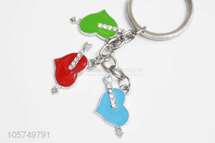 Factory promotional heart shape zinc alloy key chains enamel metal keyrings