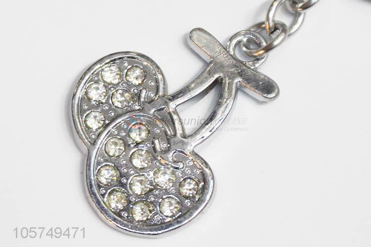 Popular cherry shape zinc alloy key chains metal keyrings