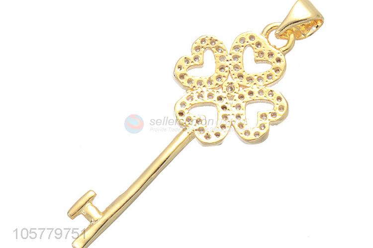 Good Quality Copper Accessories Key Shape Necklace Pendant