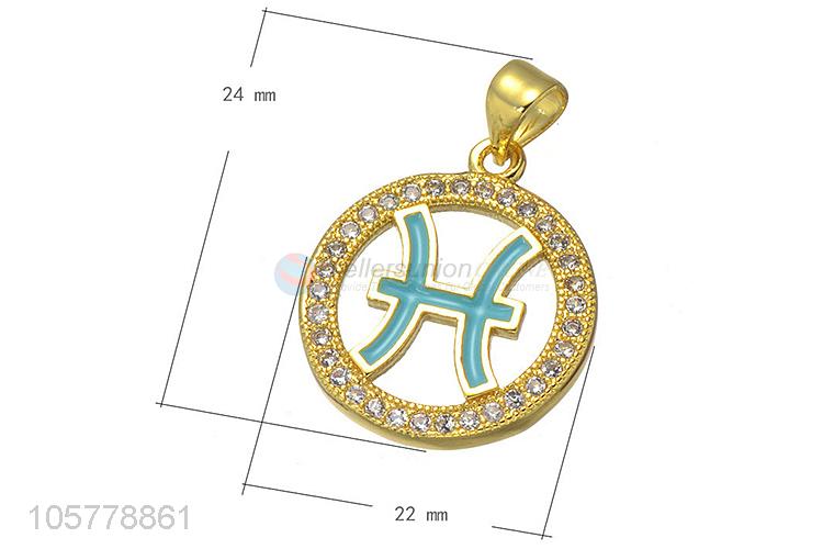 Best Selling Constellation Series Inlay Zircon Copper Pendant