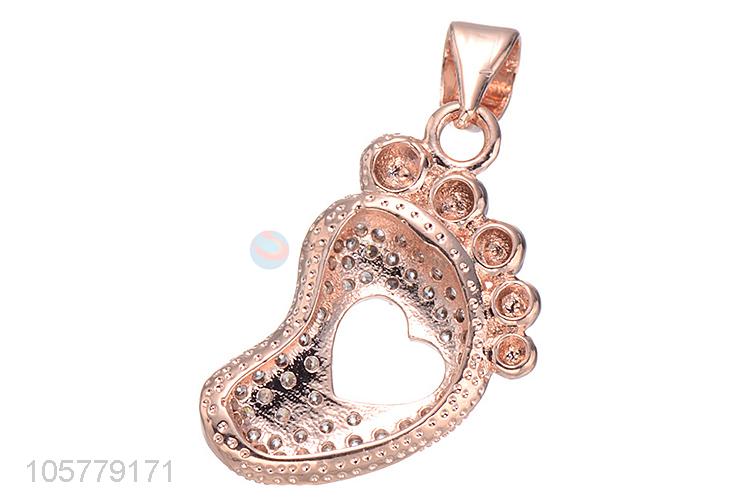 Wholesale Foot Shape Copper Pendant Fashion Accessories