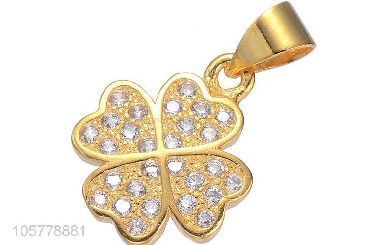 Fashion Copper Accessories Four-Leaf Clover Necklace Pendant