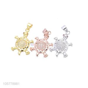 Cartoon Tortoise Design Necklace Pendant Copper Jewelry Accessories