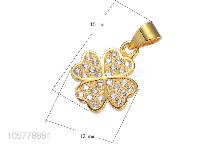 Fashion Copper Accessories Four-Leaf Clover Necklace Pendant