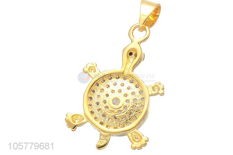 Popular Tortoise Shape Copper Pendant Inlay Zircon Accessories