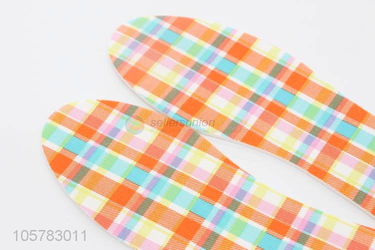 Good quality colorful check print kids latex insoles