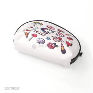 Good quality printed pu leather zipper cosmetic bag