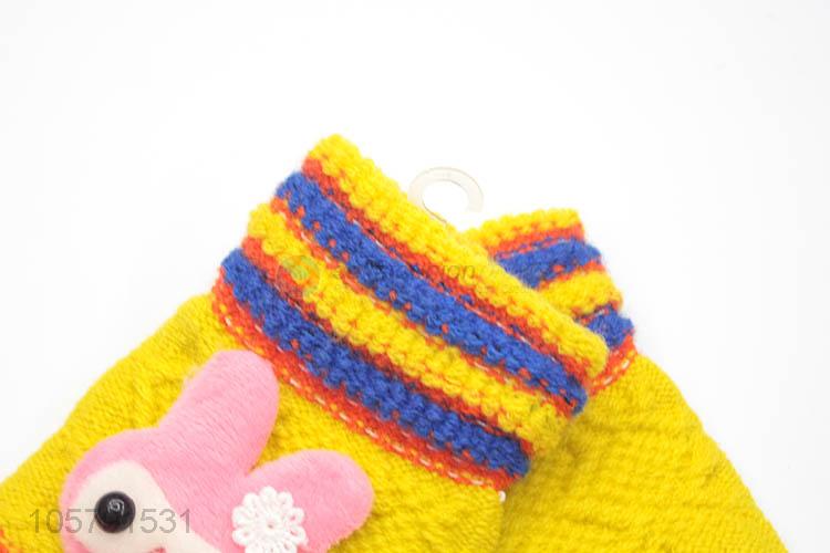 Wholesale Colorful Knitted Five Fingers Gloves For Little Girl