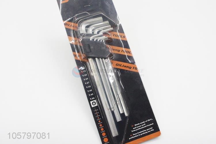 High grade 9pcs L type hex key wrench steel wrench