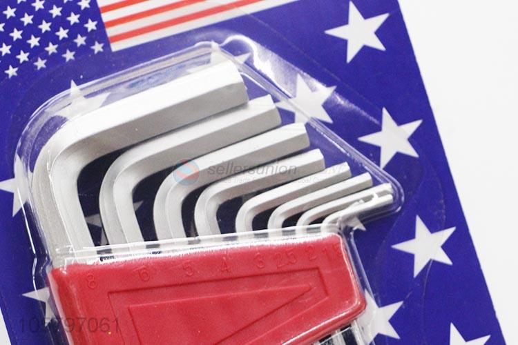 Promotional cheap 8pcs hex key allen wrench CR-V wrench