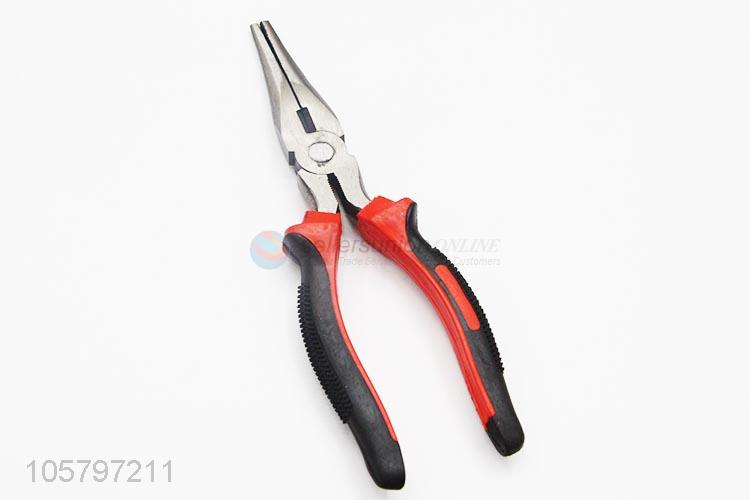 China manufacturer plastic handle steel needle nose plier