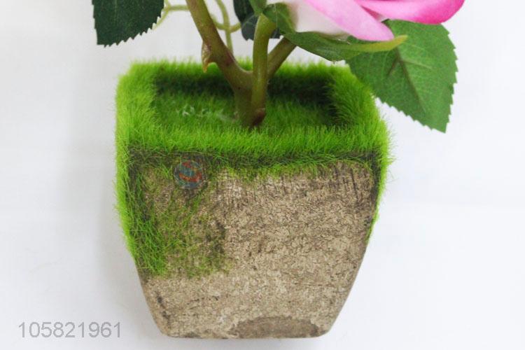 New Useful Artificial Rose Flower Plant Bonsai for Garden Decor