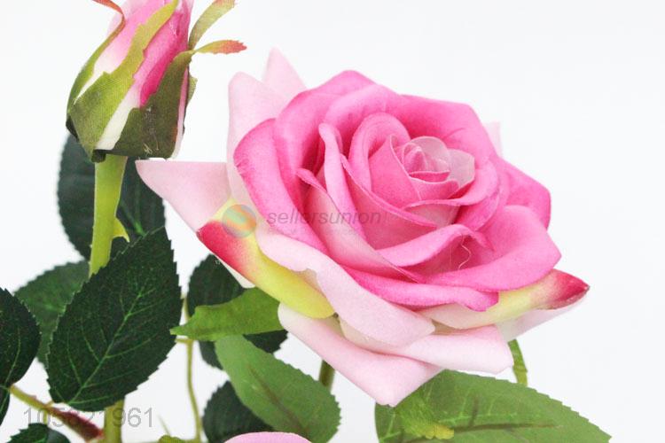 New Useful Artificial Rose Flower Plant Bonsai for Garden Decor