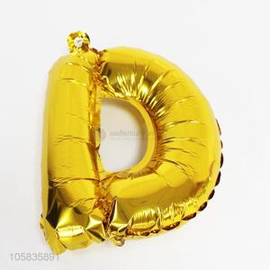 Factory birthday party decoration golden aluminum foil letter balloon D