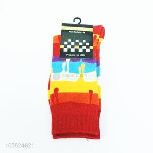 Colorful knitting winter warm long socks for men