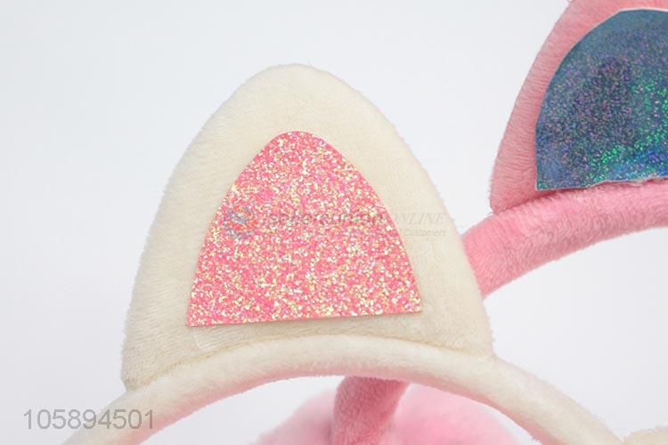 Recent Design Soft Pink Women Plush Earmuffs with Cat Ear