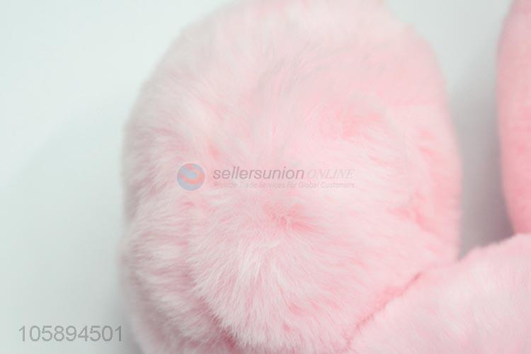 Recent Design Soft Pink Women Plush Earmuffs with Cat Ear