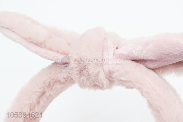 Chinese Factory Plush Warm Bow Pink Earmuffs for Girl