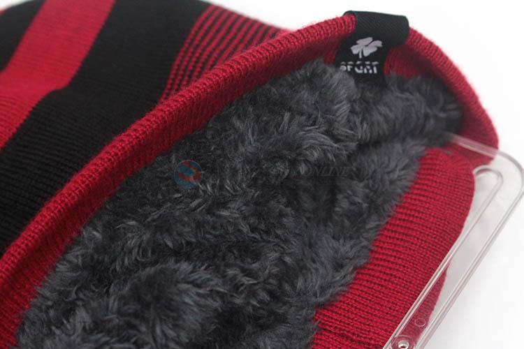 Wholesale Winter Plush Lining Knitted Cap For Man