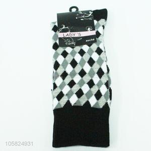 Hot sale men rhomboids pattern winter long socks