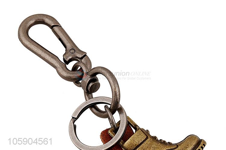 Factory sales personalized alloy pendant retro boot leather key chain