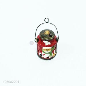 High sales christmas decoration crafts ceramic snowman lantern