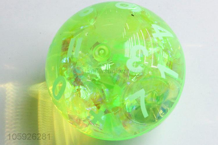 Top manufacturer kids figure printed crystal flashing light toy ball