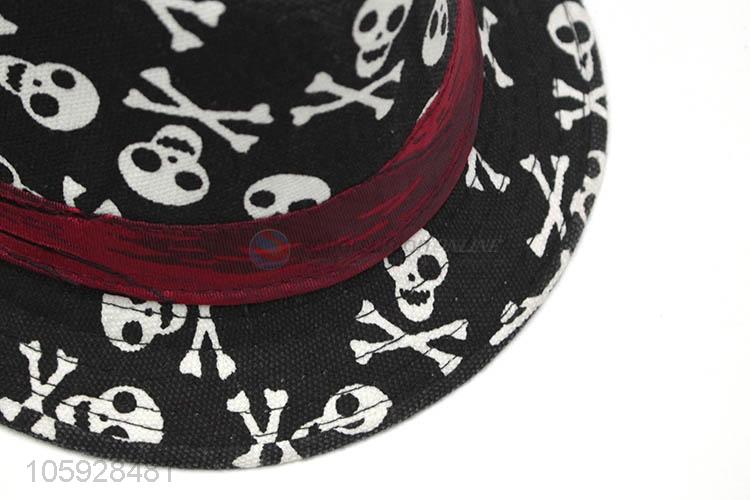 Good factory price skull pattern kids cotton top hat