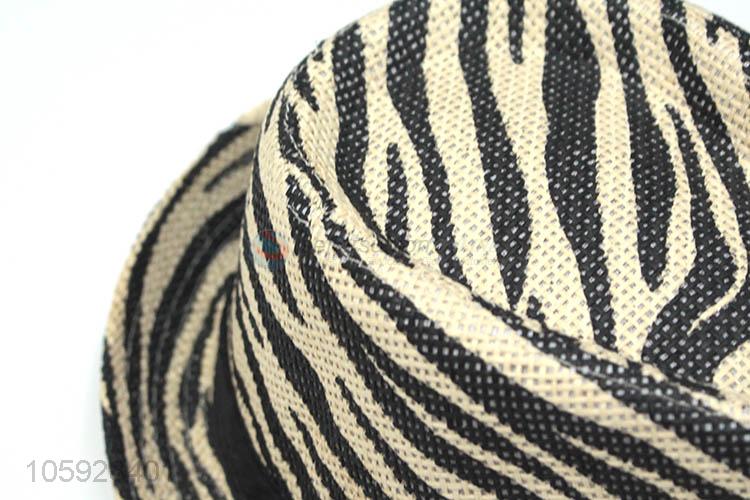 Fashion men women decorate summer animal print fedora paper straw hat