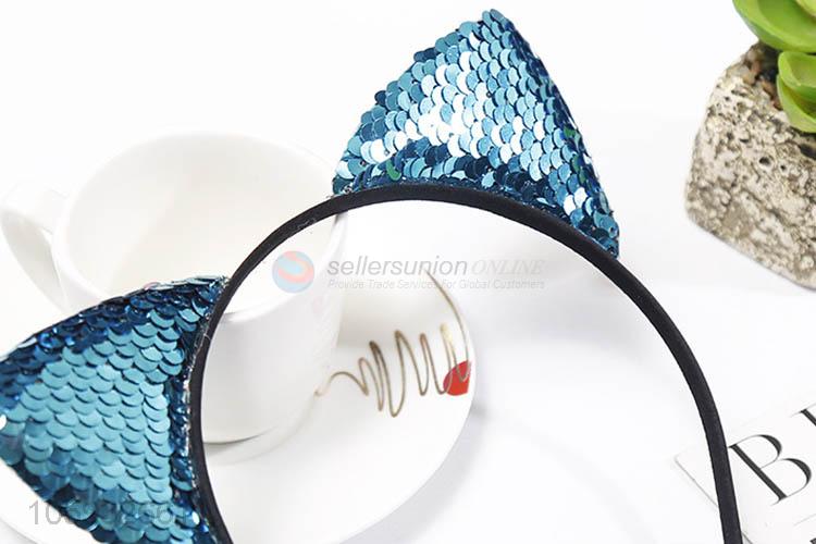 New Design Sequin Cat Ear Iron Hair Hoop Best Headwear