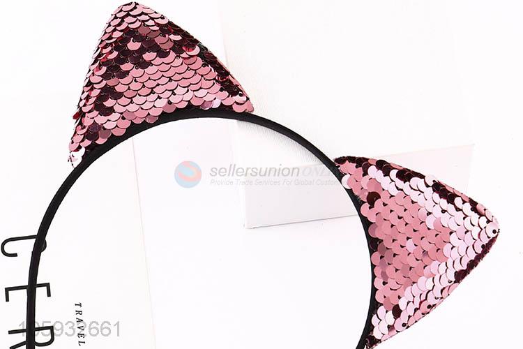 New Design Sequin Cat Ear Iron Hair Hoop Best Headwear