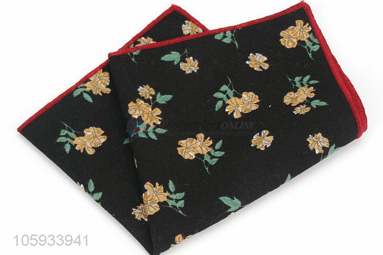 Custom Flower Pattern Cotton Suit Pocket Square