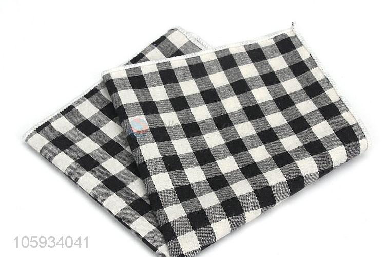 Fashion Plaid Cotton Business Pocket Squares For Men