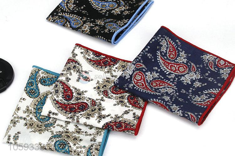 Cool Printed Pocket Squares Cotton Men Handkerchief