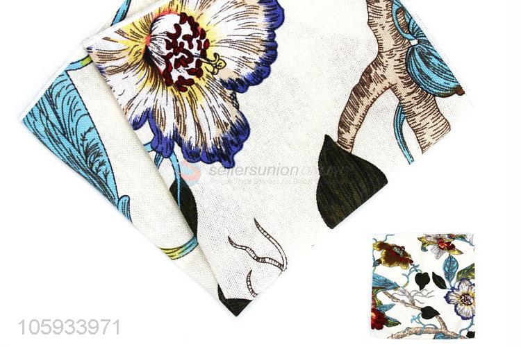 Wholesale Flower Pattern Cotton Suit Pocket Handkerchief