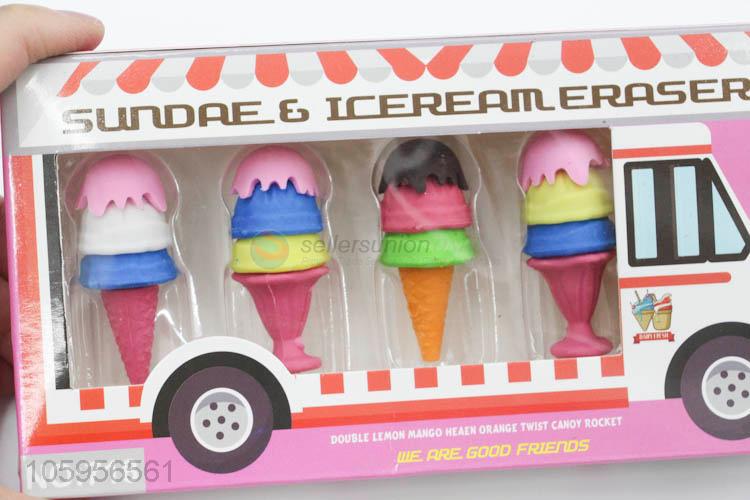 Good factory price creative ice-cream shape 3d eraser