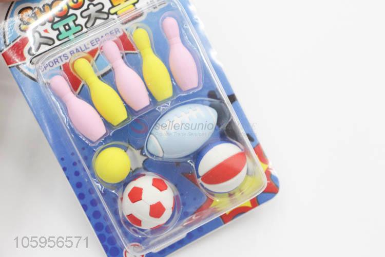 High sales cute a series of balls 3d eraser for kids