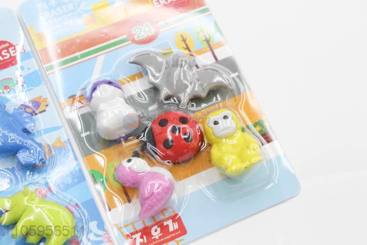 Wholesale new novelty animal shape soft rubber 3d eraser