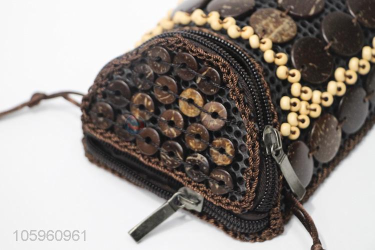 Wholesale Portable Beads Coin Bag Zipper Phone Bag