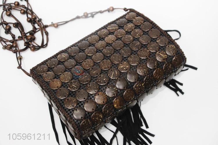 Custom Thin Beads Straps Tassel Messenger Bag