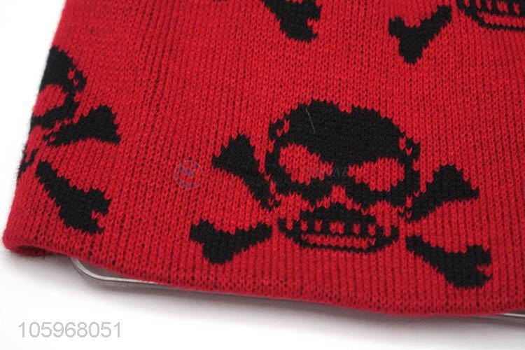 Cheap wholesale skull pattern winter knit warm hat