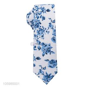 New design men's skinny tie floral print necktie