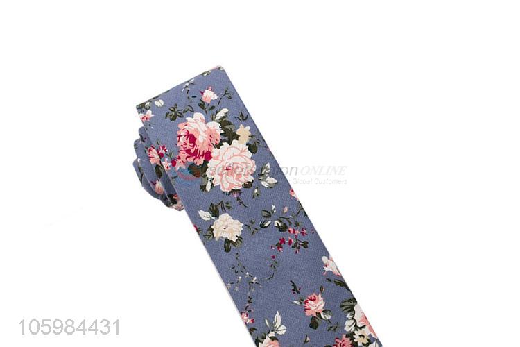 Excellent quality men's skinny tie floral print necktie