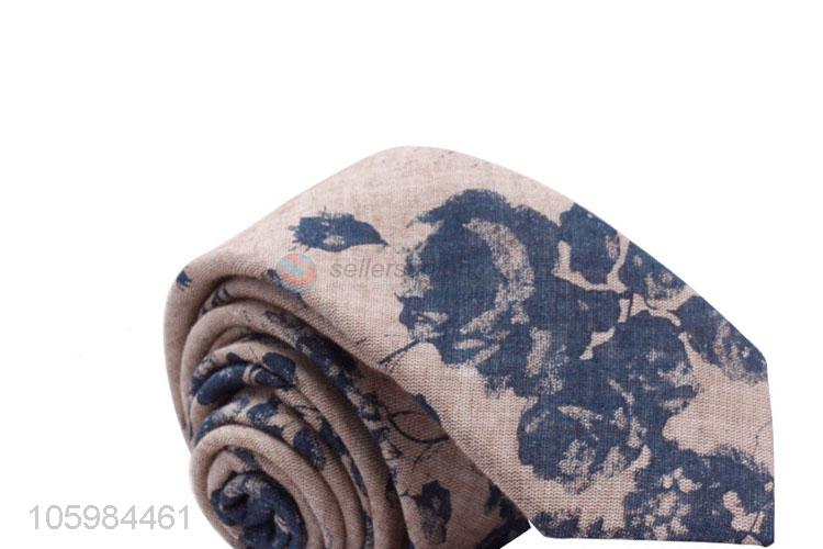 Good quality men ties flower printed cotton necktie