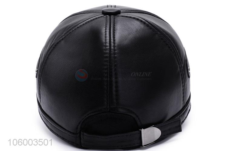 High sales men's outdoor pu sunshade earmuffs baseball cap