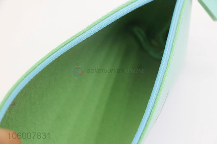 Cheap wholesale mint green pu material pen bag pencil bag