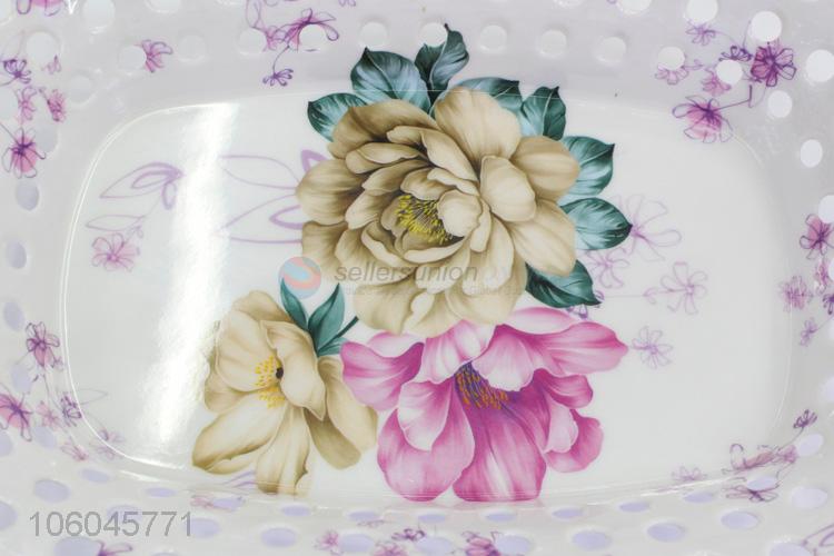 Top grade flower design printing plastic melamine fruit vegetable basket