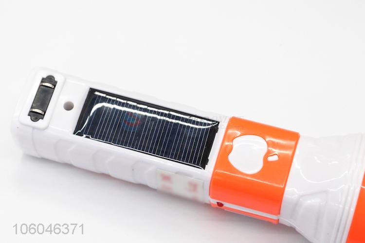 New led flashlight rechargeable with solar panel