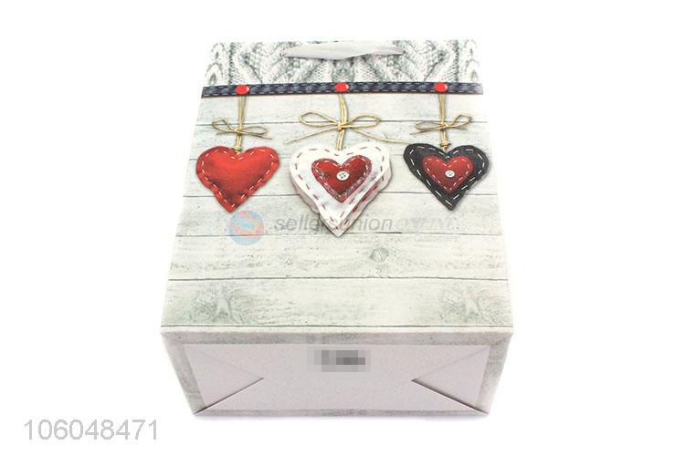 Lovely Heart Pattern Paper Gift Bag With Handle