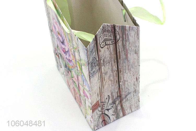 Wholesale Beautiful Flower Pattern Paper Gift Bag